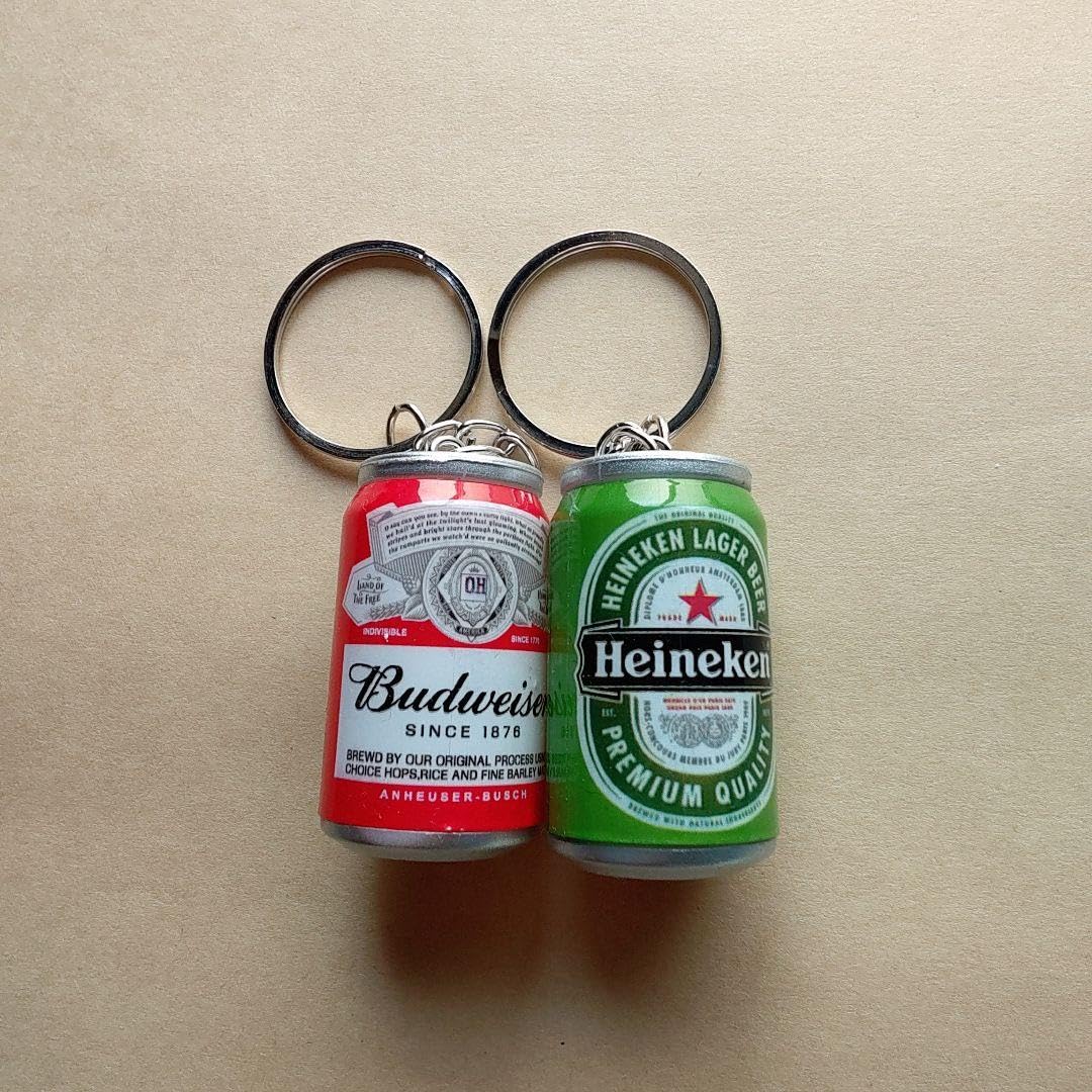 Amazon.co.jp: ミニチュア リアル 缶ビール ハイネケン キーホルダー